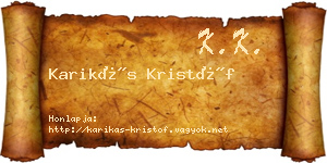Karikás Kristóf névjegykártya